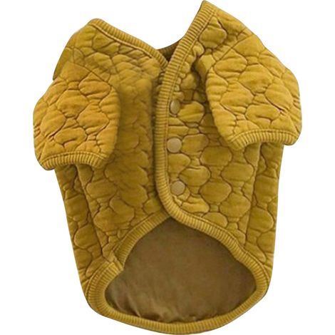 Manteau chaud en Polyester épais pour chien, doux et confortable, fermeture à bouton, vêtements d'hiver pour petits chiens, chats, animaux de compagnie, jaune XL (1/5)