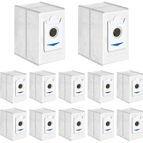 12 sacchetti per Ecovacs DEEBOT T30 Pro Omni, accessori per aspirapolvere robot T30 Omni, sacchetti di ricambio per polvere di grande capacità da 3,4 litri -Crezuo