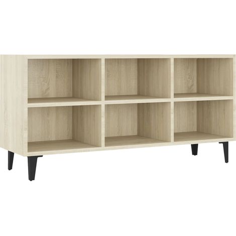 Meuble TV avec pieds en métal Chêne sonoma 103,5x30x50 cm (1/5)