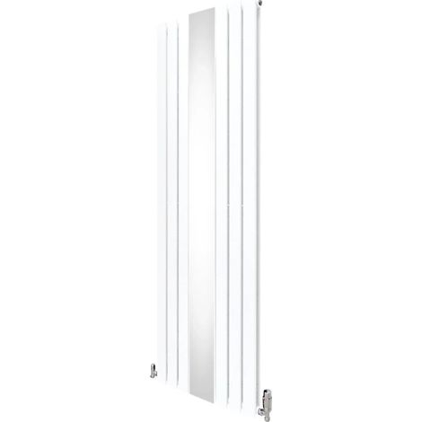 Flat Mirror Radiator & Valves - 1800mm x 565mm - White