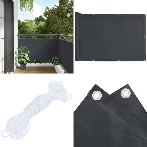 Balkon-Sichtschutz Anthrazit 600x75 cm PVC - Balkon Sichtschutz - UV Schutz - Wetterfest - PVC Beschichtung - Gardinenvorhang - Home & Living (1/5)