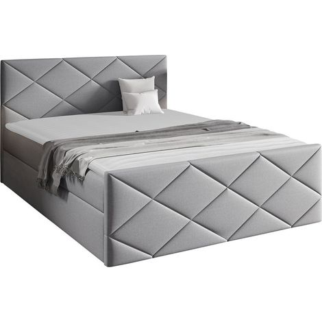 Lit boxspring Mons, Muna 08, Continental, Unique, 120x200, Tissu, Disponible, 124x213x103cm (1/5)