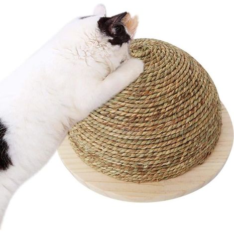 Griffoir pour Chats Carton Chat Griffoirs Carton Ondulé pour Chat Planche à Gratter Grattoir Boule Drôle Jouets Plaque de Fond en Bois Paille Cadre d'escalade avec Boule Suspendue Nice-Looking-Fei Yu (1/5)
