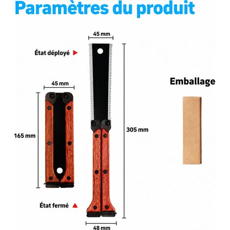 Scie à main pliante double face papillon en acier rapide HSS pour bois dur 145 1 1 × 1 × 1 cm 1 g – Livraison gratuite