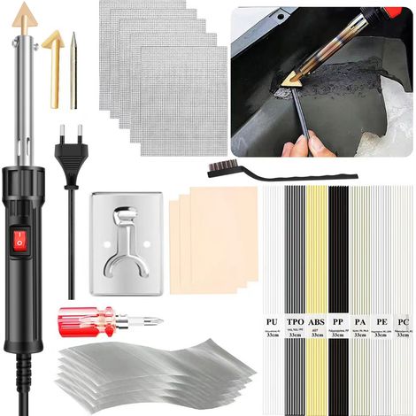 Kit de soudage plastique 150W, pistolet à souder et fer à souder 2 en 1, pistolet à souder pour réparation de pare-chocs de Kayak, Station de travail, outil thermique électrique (1/5)
