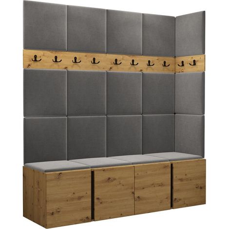 Conjunto para recibidor Pinis II, Manila 16, 186x168x46cm, Tapiz, Aglomerado laminado, Colocada, Montada en la pared (1/5)