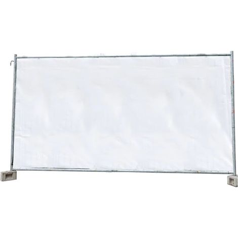 10 Stück Bauzaunplane 160g/m² weiss PE 1,76m x 3,41m
