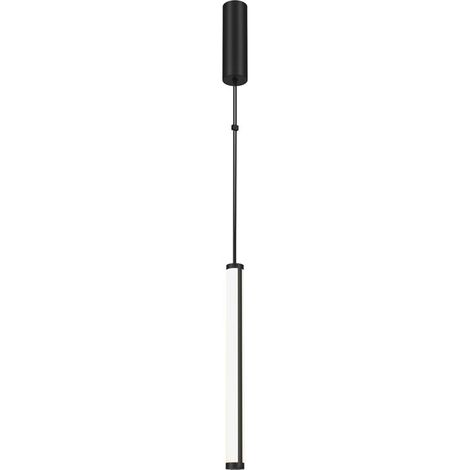 Maytoni Supersymmetry Plafonnier suspendu moderne et fin, intensité variable, noir, 4 000 K, 1 000 lm, abat-jour blanc (1/3)