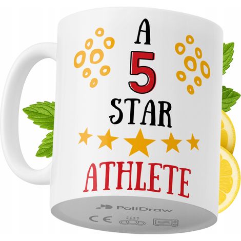 Tazza divertente e umoristica per atleta, ideale per caffè e tè, con grafica e testo divertenti. Perfetta per compleanni, onomastici e festività. Tazza premium per occasioni speciali, per casa, uffici (1/5)