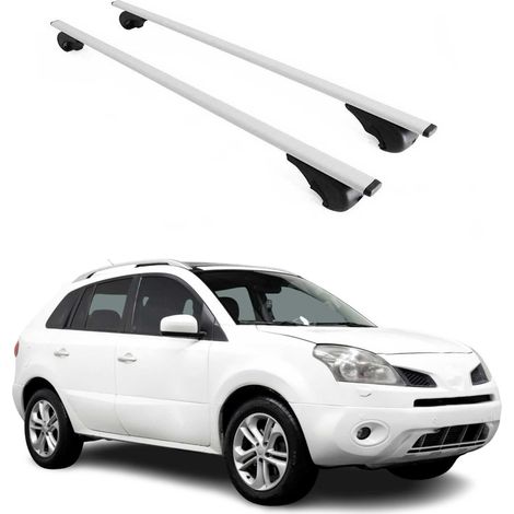OMAC Barres de toit pour Renault Koleos I 2008-2015 – TÜV / DIN 75302:2019 – Antivol inclus – Charge max 75 kg – 2 barres Argent (1/4)