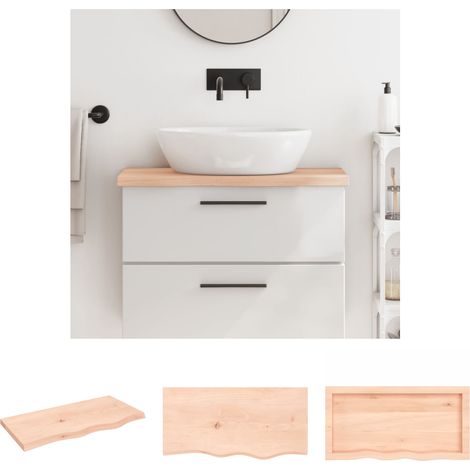 The Living Store Waschtischplatte 80x40x(2-4) cm Massivholz Unbehandelt -  Arbeitsplatten (1/5)