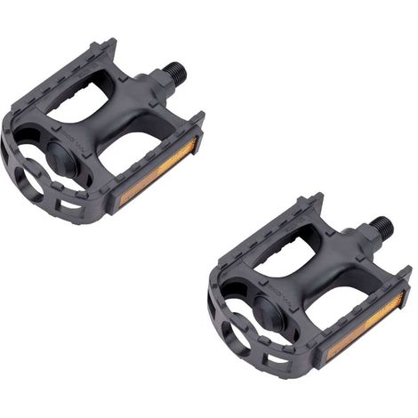 COPPIA PEDALI NERI MTB MOUNTAIN BIKE BICI BICICLETTA RIFRANGENTI ANTISCIVOL BC10