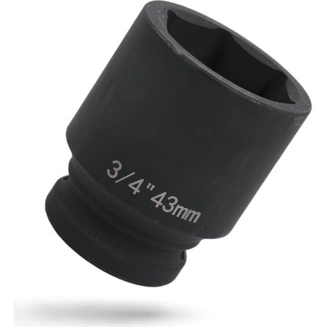 Douille 3/4" 43 mm, 6 pans en acier Cr-V, douille pour visseuse à percussion (1/5)