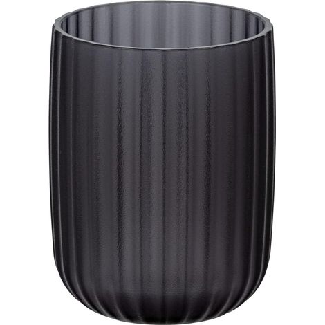 Sollbry Gobelet Salle de Bain Gris - Porte brosse à dents, verre, 8.0 x 8.0 x 13 cm, Gris，450ml (1/4)