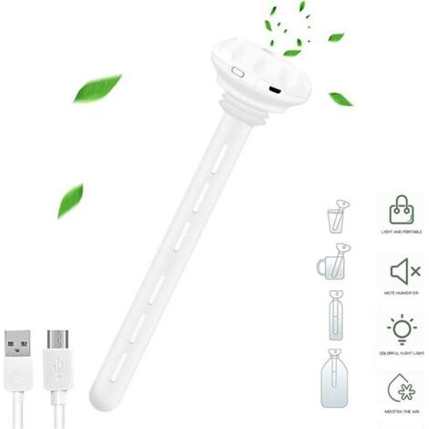 Humidificateur d'air portable USB à brume fraîche - Mini humidificateur d'air pour chambre, bureau, voiture, voyage, bureau, bébé (longueur réglable) (1/5)