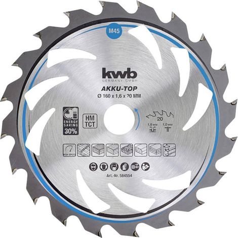 Hoja de sierra circular kwb 210 mm 48 dientes metálico