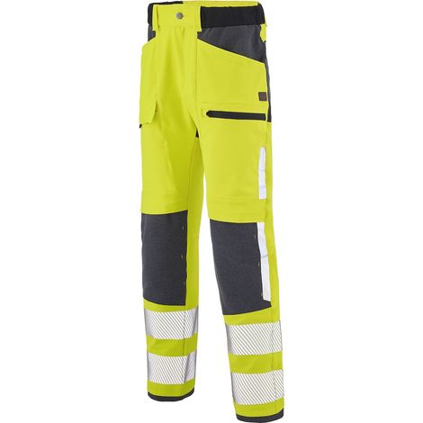 PANTALON TWIST HV JAUNE FLUO / GRIS CHARCOAL M - FR(46)