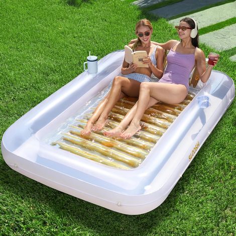 Matelas Gonflable 178 x 116 cm pour Piscine, Bain de Soleil pour Adultes, Flotteur de Piscine, Matelas Gonflable pour Adultes, divertissements d'été, fête Aquatique (Fleur Violette)