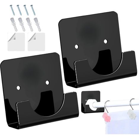 Supports de tringle à tension pour tringle murale en acrylique, fixation invisible, support de penderie (1/5)