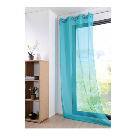 Cortina translúcida color celadón 135x260cm - Tela