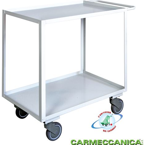 Maxi carrello ufficio a due piani con bordo alta silenziosità