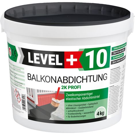 LEVEL+ Balkonabdichtung Dichtschlämme 2K Terrasse L+10 - 4KG (1/5)
