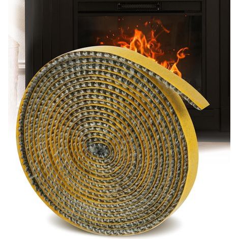 LaBlanc – Kamineinsatzdichtung, Holzofendichtung, selbstklebende geflochtene Dichtungen für Herd, Heizung, Schornstein, Ofenrohr, Ofentür, Dichtung, beständig bis 550 °C (3 mm x 10 mm x 3 m)