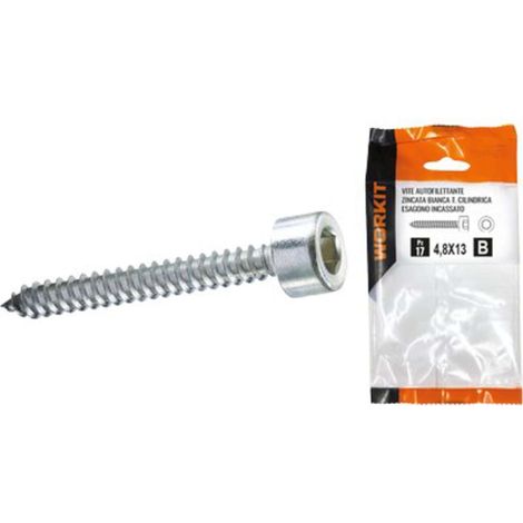 VITE AUTOFILETTANTE TCCE SELF WORKIT - ZINCATA BIANCA MM 4,8X13 CF=PZ 17 - 5 confezione
