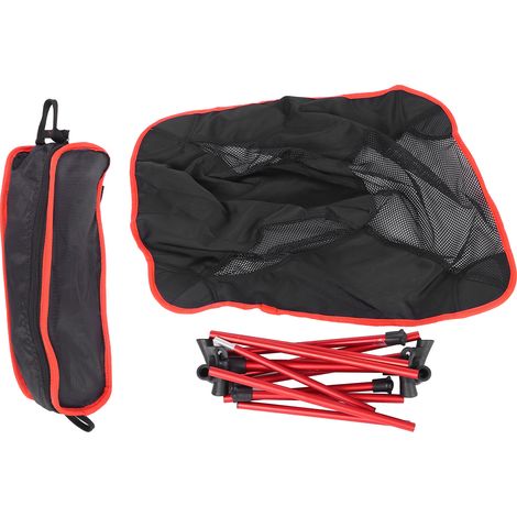 Chaise portative en alliage d'aluminium pliable extérieure avec sac de rangement pour camping barbecue pêche rouge (1/5)