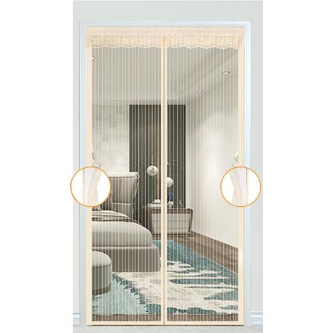 Magnetic Mosquito Net for Doors and Windows, Magnetic Mosquito Net, Magnetic Ultra-Fine Mesh Automatic Closure, Fly Screen Curtains for Bedroom Doors (120x220cm, Beige) (1/5)