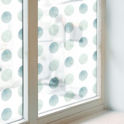 Fensterfolie 200x116 cm Sichtschutz Fenster Selbstklebend PVC Milchglas Dekorativ Dekorfolie Blickdicht Folie für Badezimmer Schlafzimmer Zarte Kreise