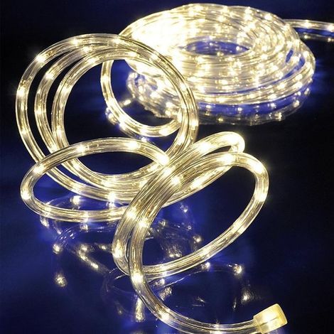 Tube lumineux extérieur 10 mètres blanc chaud avec contrôleur de jeux de lumière, kit complet pour usage extérieur (1/3)