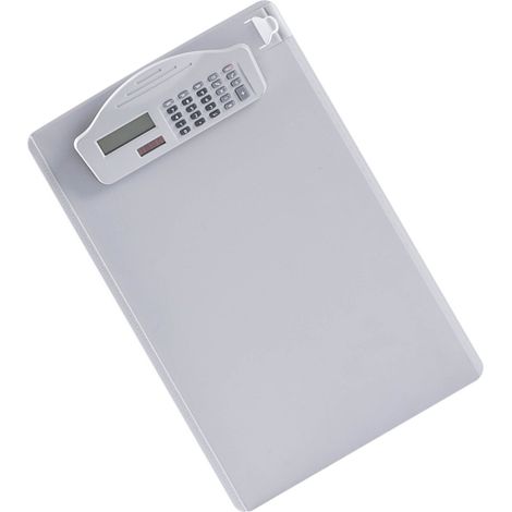 Presse-papiers multifonctionnel avec classeur, calculatrice, bloc-notes, fente pour stylo et échelle pour fichiers papier A4, adapté aux étudiants, au bureau et aux affaires (1/5)