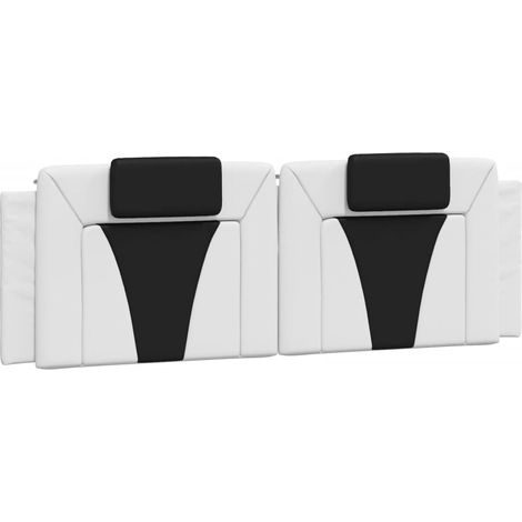 Coussin de tête de lit Viana blanc et noir 160 cm similicuir