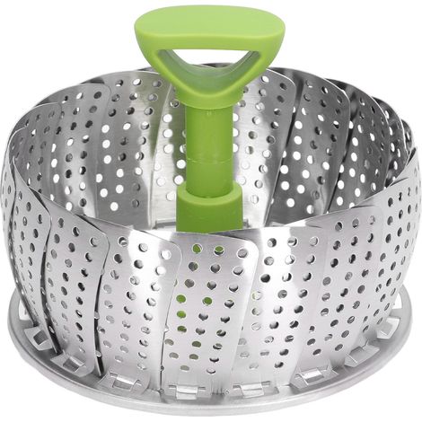 Panier vapeur pliable en acier inoxydable, accessoire de cuisson sain pour cuisine (1/5)