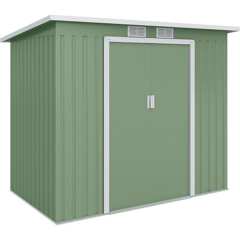 Protection et Rangement Outils Cabane de Jardin Acier 213x130x172 cm avec Base Galvanisée Extérieur (1/5)