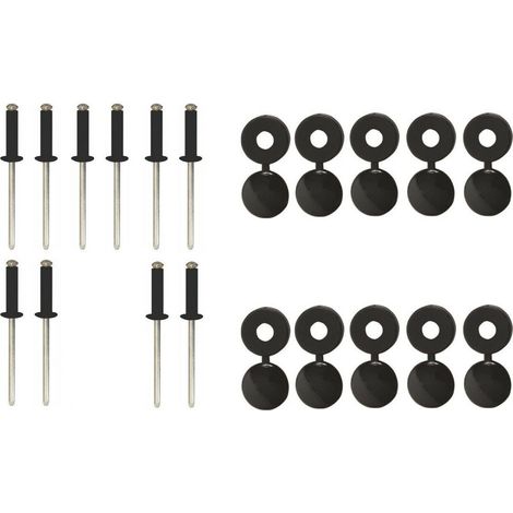 Cyclingcolors – Pack de 10 rivets 4mm et 10 caches rivets noirs – Fixation plaques immatriculation remorque – Bricolage durable et esthétique