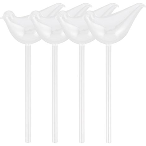 Lot de 4 Globes D'arrosage Automatique en Verre Transparent pour Plantes D'intérieur et Extérieur, Système Goutte à Goutte Solide, Arrosage Automatique Pratique pour Jardinières (1/5)