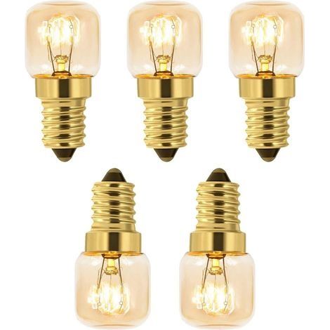 Lot de 5 Ampoule à Sel 15W , Incandescence Blanc Chaud ,AC 230V, Ampoule Four 15w , Pour Four, Frigo, Lampe de Sel, Fours Grill,52.22.2cm (1/5)
