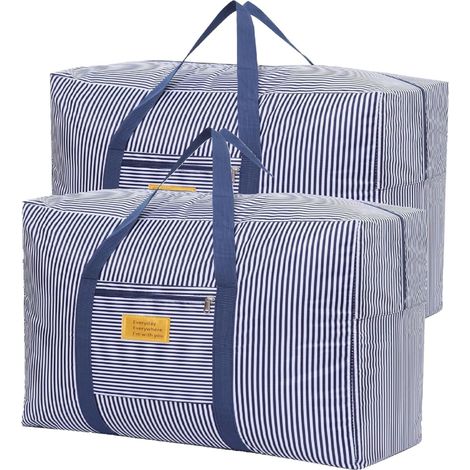 2 Stück Wasserdichte Große Aufbewahrungstasche für Hausumzüge, Aufbewahrungsbehälter für Ornamente,Große langlebige für Bettwäsche, Kleidung, Decken, Kissen Quilt Saison Artikel Lagerung (1/5)