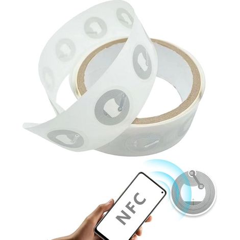 50 Pièces Autocollants NFC Ntag213 - Réinscriptibles,Cartes NFC Programmables - Mémoire de 137 Octets,NFC Tag Réinscriptibles,NFC Autocollants,Pour tous les téléphones et appareils compatibles NFC (1/5)