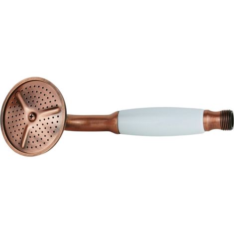 Ducha de mano en latón cobre con maneta blanca Pollini Acqua Design Niky DOC2300.B.D.RA.S  cobre