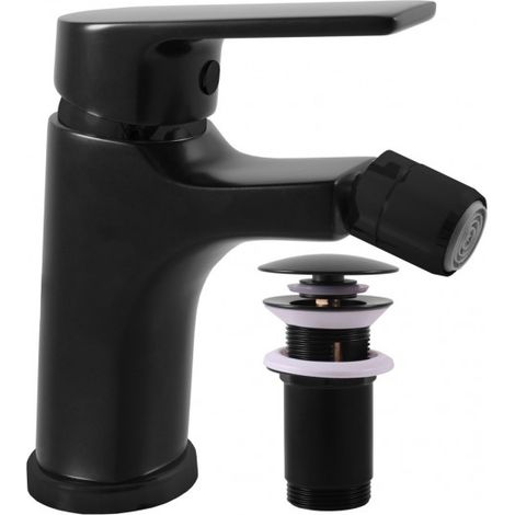 Mitigeur bidet COLORADO en laiton noir avec siphon (1/3)