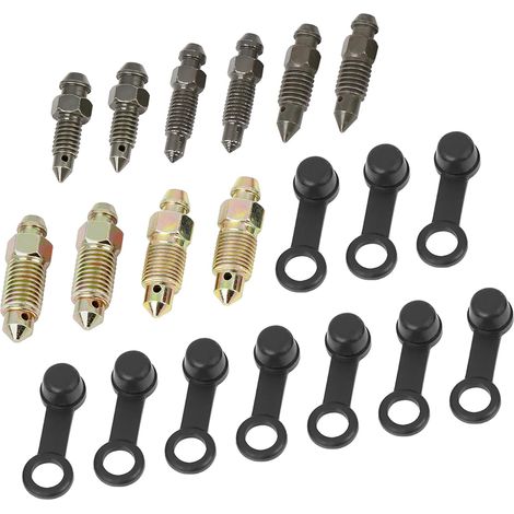 Vis de purge de maître-cylindre de frein de moto avec bouchon M6x1mm M7x1mm M8x1.25mm M10x1mm M10x1.25mm (Lot de 10) (1/5)