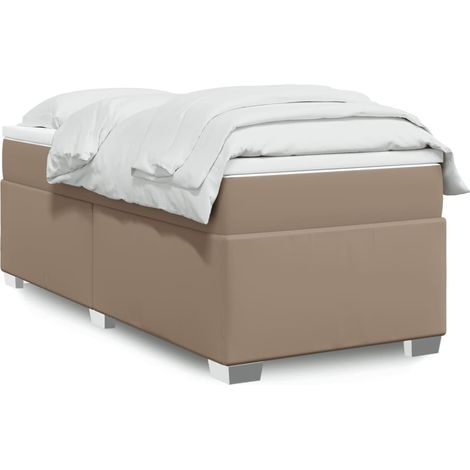 Boxspringbett mit Matratze Cappuccino-Braun 80x200cm Kunstleder