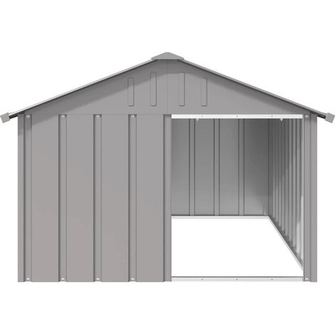 Vidaxl – Niche pour chien en acier galvanisé 116,5x153x81,5 cm – Toit utilitaire – Entrée ouverte pour accès facile