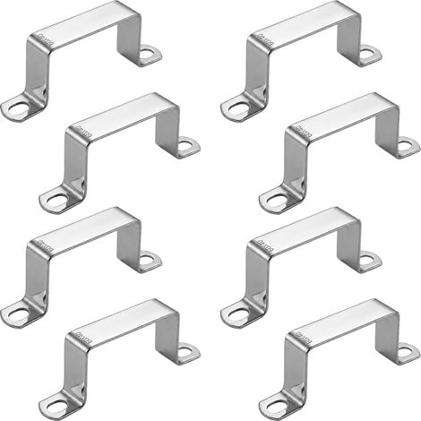 8 Pièces Colliers de Serrage Carrés en Forme, Fixation Carré 60x40mm Acier Inoxydable 304 Support Carré, Quadratique Colliers de Serrage en Acier Inoxydable, Supports de Connecteur en Forme (1/5)