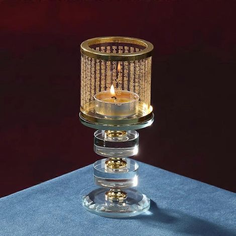 Kristall-Lotus-Lampenfuß 14,5 cm, windfest, mitfühlender Lampenhalter für die Heimdekoration