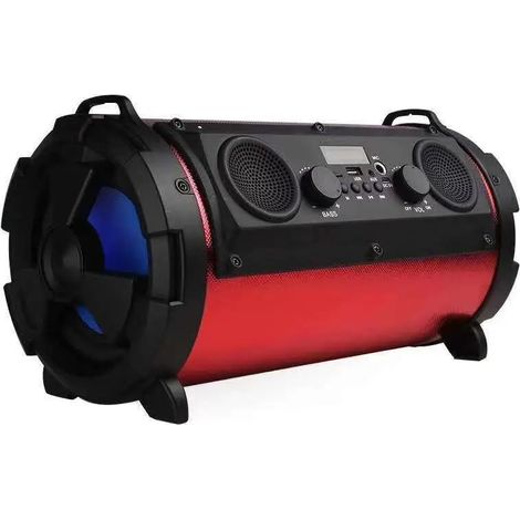 Enceinte Bluetooth 30 W (rouge), enceinte HiFi, caisson de basses, radio FM, enceinte portable d'extérieur (1/5)