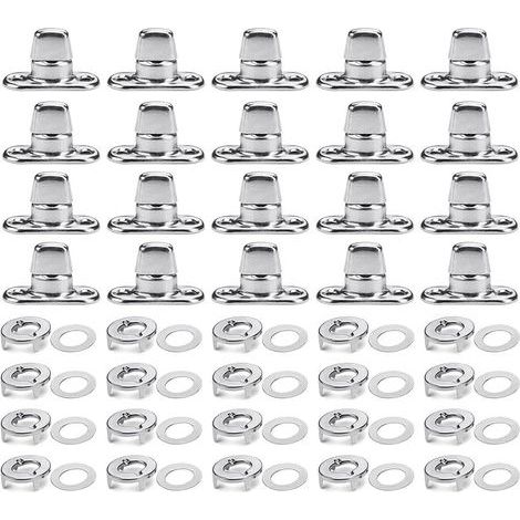 Lot de 20 Fermoir Twist Lock, Bouton Rotatif, Boulons Inox, Pour Toile Et Bâche (1/5)